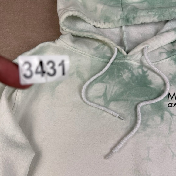 Maui and Sons Hoodie Men Small Green Tie Dye Logo‎ Graphic Pullover Surf Style - Picture 10 of 10